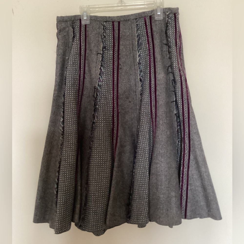 Gray and Purple Women's Skirt